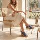 6. Sergio Leone SK297 Navy Blue Women's Leather Wedge Sandals