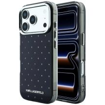 Karl Lagerfeld IML Rhinestones Allover and Electroplated Logo Case for iPhone 17 Pro Max / 18 Pro Max - Black