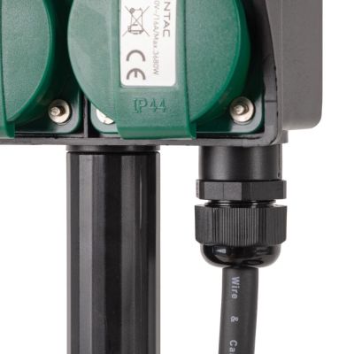 6. Entac ESE1.5G2-5-IP44S 5m Splitter 2 x Network Socket Outdoor Black, Green