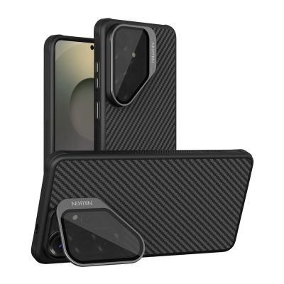 Nillkin CarboProp Magnetic Case with Camera Cover and Stand Compatible with MagSafe for Samsung S26 Ultra - Black