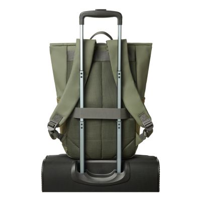 16. Rivacase Eden Backpack Travel Backpack Olive Waxed Leather (Pull Up), Polyester, Recycled Polyethylene Terephthalate (rPET)
