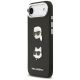 2. Karl Lagerfeld FW Grained Karl & Choupette Heads Pins & Logo iPhone Air Case - Black