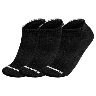 Skechers 3pk Unisex Terry Qtr Crew S111035-001 Black 35-38