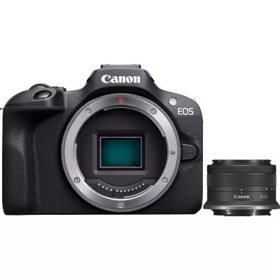 Canon EOS R100 Mirrorless Camera + RF-S 18-45mm F4.5-6.3 IS STM Lens Megapixel 24.1 MP ISO Sensitivity (max) 12800 Display Diagonal 3.0 Wi-Fi Network Auto, Manual CMOS Sensor Black