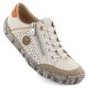 Women's leather openwork shoes, beige, Rieker L0355-61