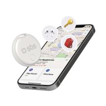 SBS Track My Circle Locator Compatible with Apple Find My - White