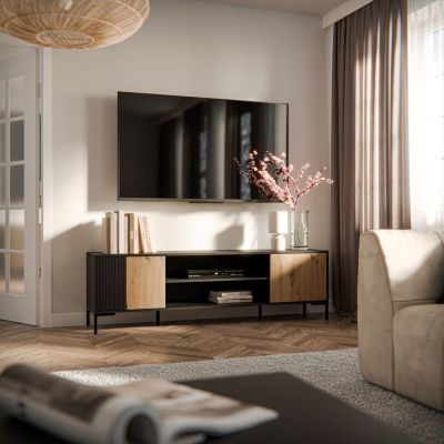 3. MERCI TV cabinet 180x40x53.5 black/artisan oak