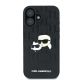 3. Karl Lagerfeld Monogram Karl & Choupette Head Pin iPhone 16 Case - Black