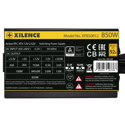 4. Xilence Performance A+ XN340 | XP850R12 Power Supply Module 850W 20+4 pin ATX Black