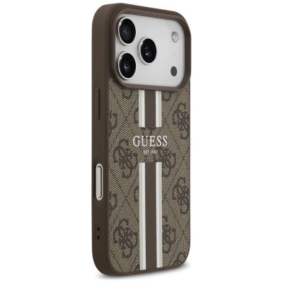 4. Guess 4G Printed Stripes MagSafe case for iPhone 17 Pro - brown