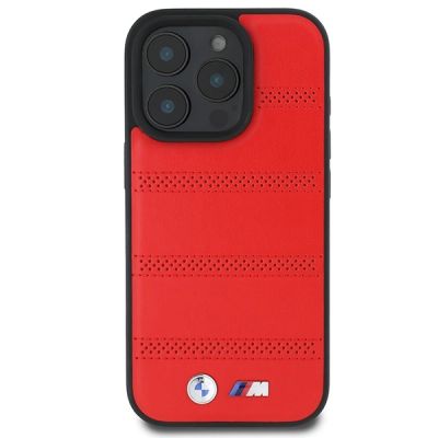 3. BMW M Perforated And Stitched Line MagSafe case for iPhone 16 Pro - red