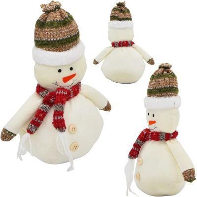 3. DECORATIVE SNOWMAN 23CM IN A HAT AND SCARF