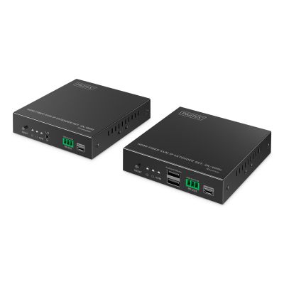 5. HDMI 4K/60Hz Fiber Optic Extender with KVM USB 1.1 over IP 1G, up to 40km/300m, max. 253 receivers, HDMI Loop-Out, Audio - Set