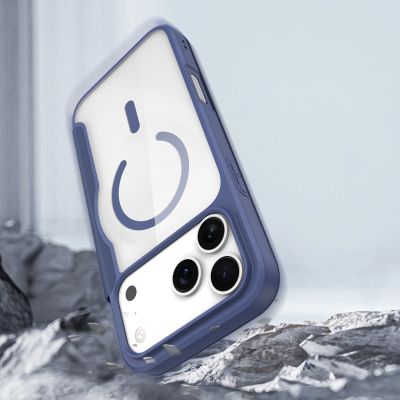 5. Dux Ducis Skin X Pro iPhone 17 Pro Max Case with Wallet, MagSafe Compatible - Blue