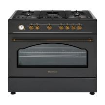 Ravanson Retro KWGE–90AR gas-electric cooker (black)