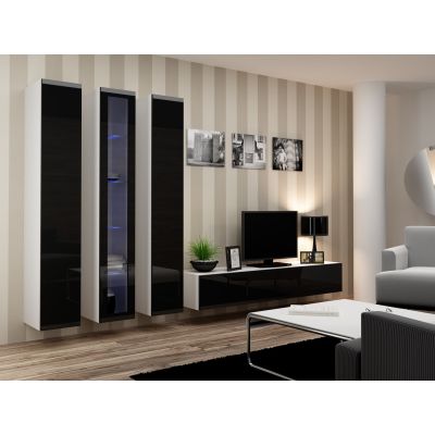 5. TV cabinet VIGO '180' 30/180/40 white/black gloss