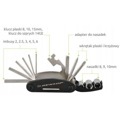 15. 15-FUNCTION BIKE TOOL SET IN DUNLOP CASE