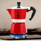 2. BIALETTI 3-cup coffee maker Moka Express 5466 red