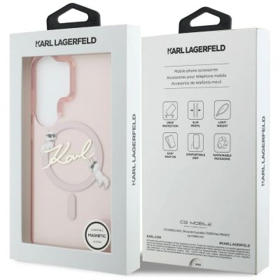 8. Karl Lagerfeld IML KC Script MagSafe Case for Samsung Galaxy S26 Ultra - Pink