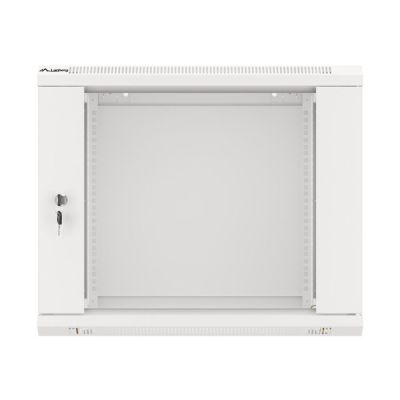 6. Lanberg WF01-6409-10S single-section cabinet (9U; 500mm / 600mm / 450mm; wall-mounted; Glass; 19''; gray)