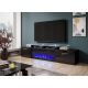 3. ROVA TV cabinet with electric fireplace 190x37x48 black/gloss black