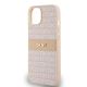 6. DKNY Leather Mono Stripe & Metal Logo case for iPhone 15 / 14 / 13 - pink