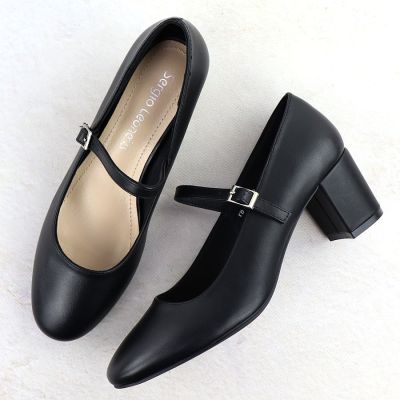 5. Black Sergio Leone PB176 low-heel pumps with strap