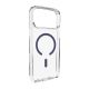 Puro Lite Mag TPU+PC Case Compatible with MagSafe for iPhone 17 Pro - Transparent with Blue Ring