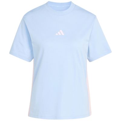 2. Women's adidas Essentials 3-Stripes Cotton T-shirt, light blue KB7119