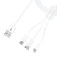 2. 3mk Cable 3in1 USB-A - micro USB / Lightning / USB-C 1.2m 20V/2.4A 15W - white