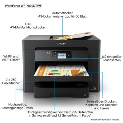 13. Epson WorkForce WF-7830DTWF Inkjet A3 4800 x 2400 DPI Wi-Fi