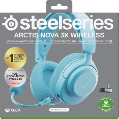 7. Steelseries Arctis Nova 3X Wireless for Xbox, Aqua Headphones