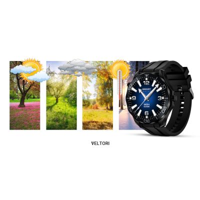 20. VELTORI VT150-1 Smartwatch Black Silicone Strap + Black Bracelet