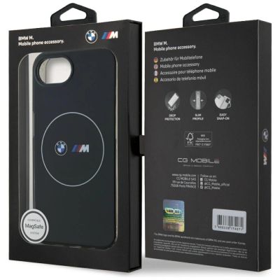 8. BMW IML Metal White Circle MagSafe iPhone 16e Case - Black