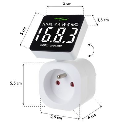 6. GREENBLUE ENERGY METER, WATTMETER, 16A, MAX. 3680W, MEMORY BACKUP GB620 E