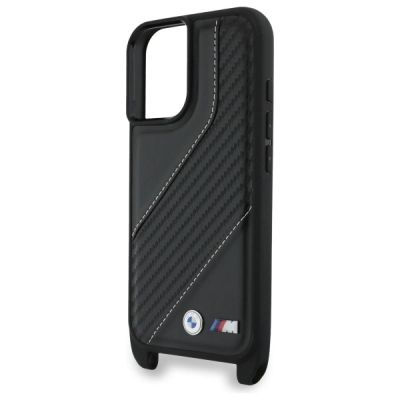 5. BMW M Edition Carbon Stripe & Strap iPhone 16 Plus Case - Black