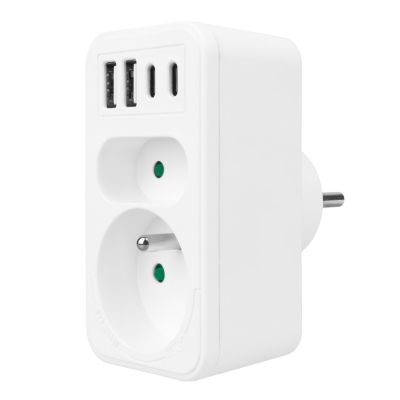 4. MACLEAN 2-Socket Power Outlet + 4x USB MCE249 F/W