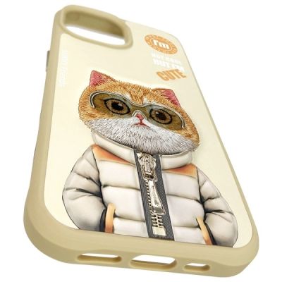 9. Nimmy Cool&Cute 2.0 Cat Case for iPhone 15 - Beige