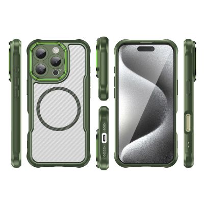 3. Leading Series MagSafe Silicone Case for iPhone 16 Pro - Green