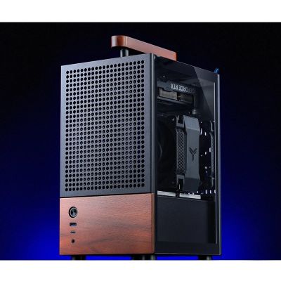 29. Jonsbo T6 Case, Mini-Tower, Mini-ITX, Tempered Glass, Wood - Black