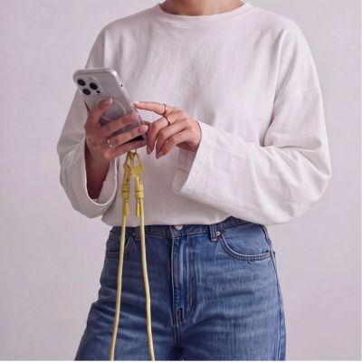 4. Tech-Protect C5SD Rope CrossBody Phone Lanyard - Yellow