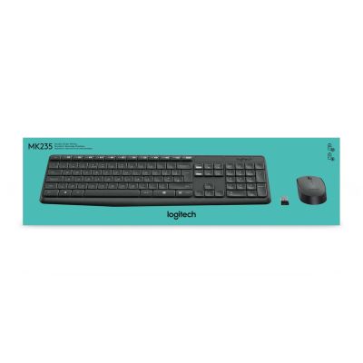 Logitech MK235 920-007931 Membrane Keyboard + Mouse Set (USB 3.0; gray; optical)