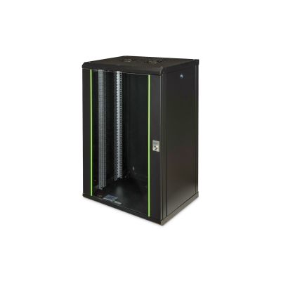 10. Digitus Unique 19" 20U wall-mounted network cabinet 600x450, glass door, black, undivided, assembled, 100kg