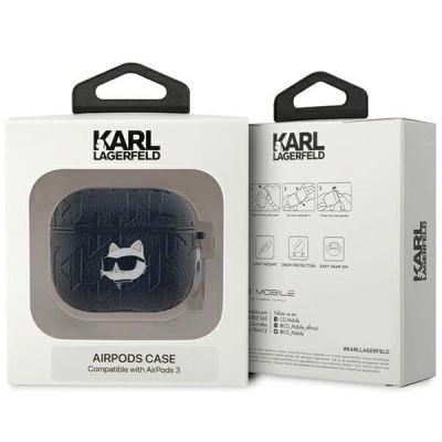 3. Karl Lagerfeld Monogram Choupette Head case for AirPods 3 - black