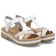 3. Rieker V0919-80 women's white wedge sandals