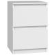 4. M2 MALWA BEDSIDE TABLE 2 DRAWERS WHITE