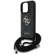5. Guess 4G Big Logo Cord Stap Crossbody Case for iPhone 16 Pro Black