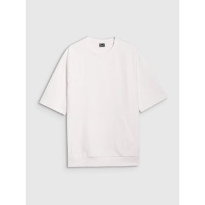 6. Men's short-sleeved sweatshirt without hood 4F 4FRSS25TSWSM2114-11S