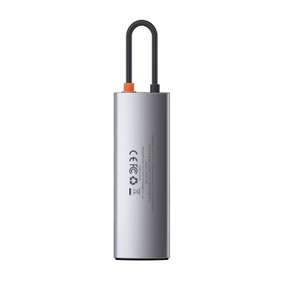 7. Baseus Metal Gleam 8in1 USB-C Hub - USB-C PD 100W 1x HDMI 4K 30Hz 1x SD and microSD card reader 3x USB-A 3.2 1xRJ45 - gray