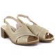 3. Comfortable gold women's sandals with a block heel M.Daszyński SA262-3